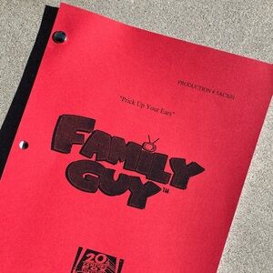 Family Guy Original 2005 Prick Up Your Ears Episode Production Used Table Script